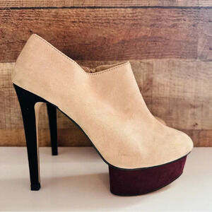 Zara Tan and Maroon Platform Heels